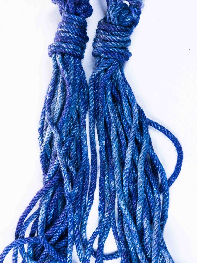 Blue & White multicolor hand-dyed jute rope