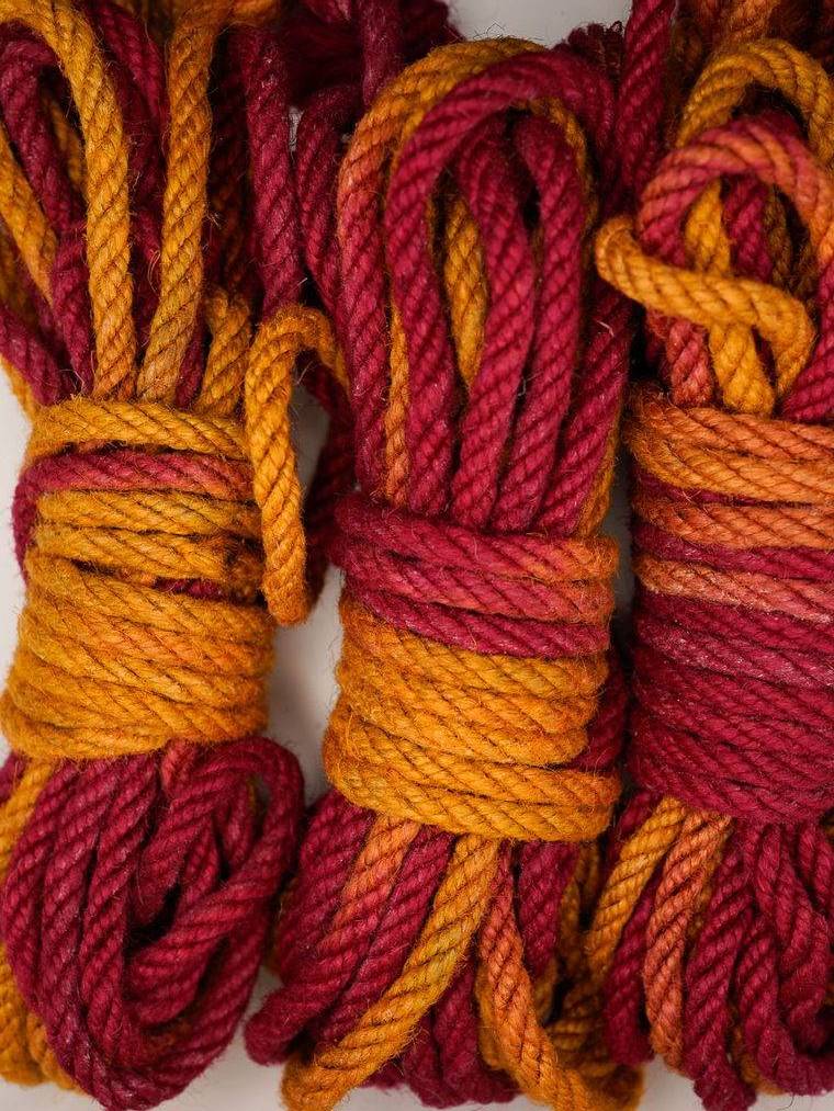 Crimson & Gold multicolor hand-dyed jute rope