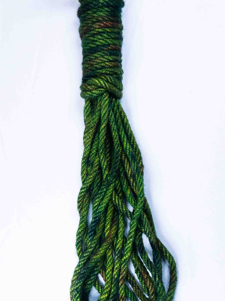 Dark Green Speckle multicolor hand-dyed jute rope