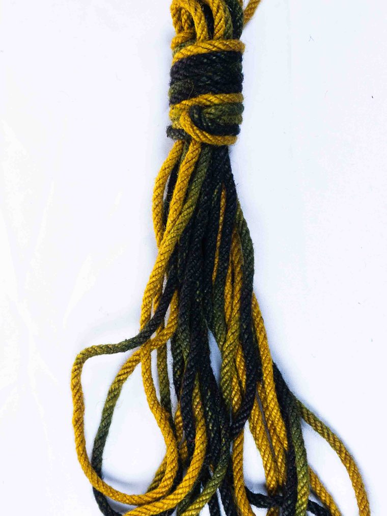 Gold & Black multicolor hand-dyed jute rope