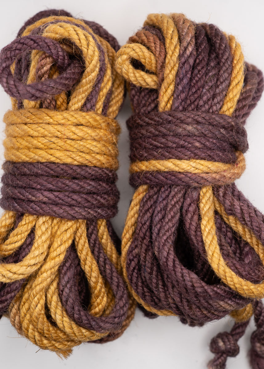 Gold & Plum multicolor hand-dyed jute rope