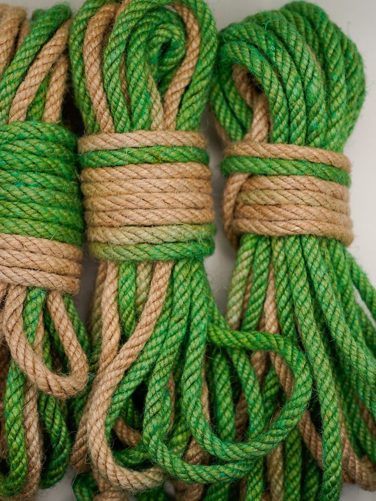 Grass & Natural multicolor hand-dyed jute rope