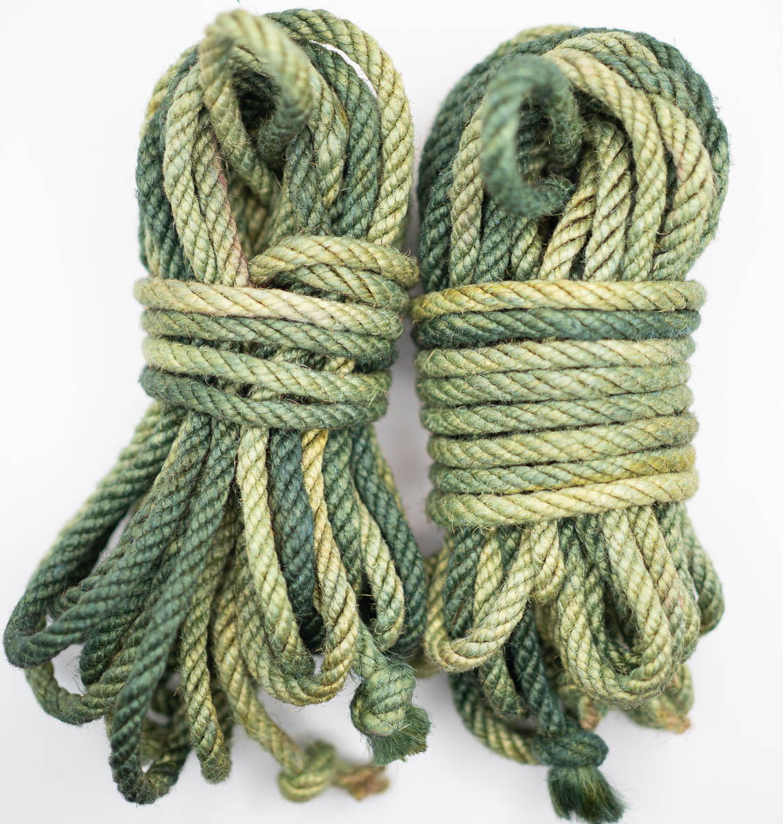 Green on Green multicolor hand-dyed jute rope