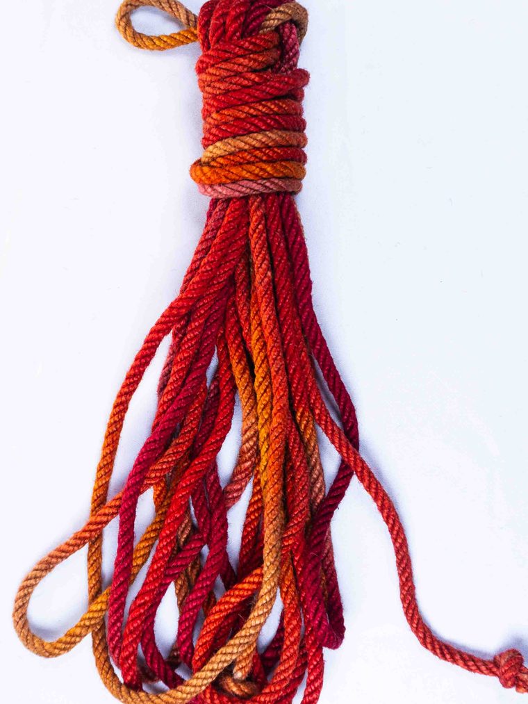 Mixed Reds multicolor hand-dyed jute rope