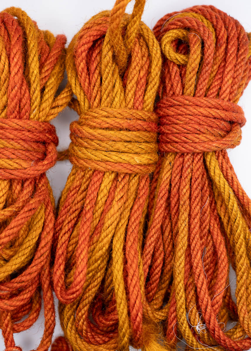 Orange & Gold multicolor hand-dyed jute rope