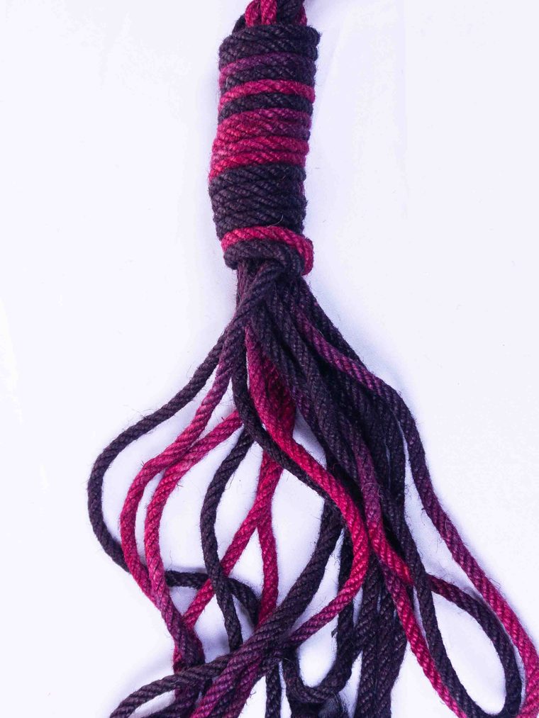 Pink & Black multicolor hand-dyed jute rope