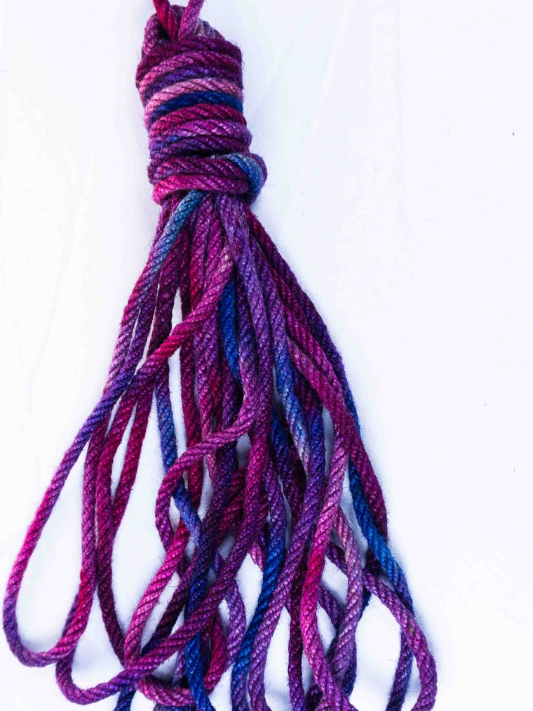 Pink, Purple, & Blue multicolor hand-dyed jute rope