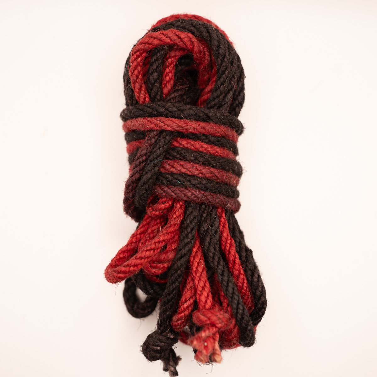 Red & Black multicolor hand-dyed jute rope