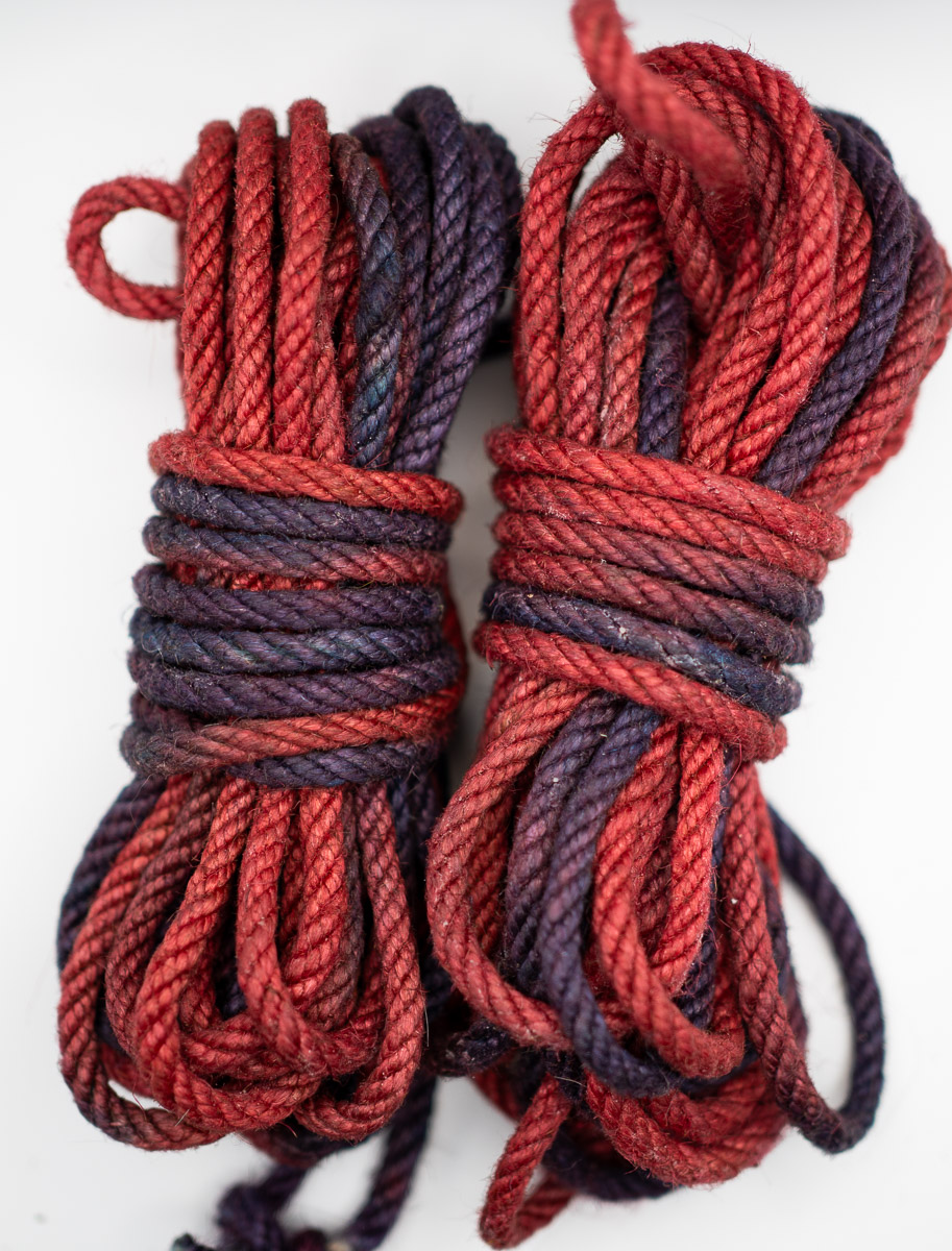 Red & Plum multicolor hand-dyed jute rope