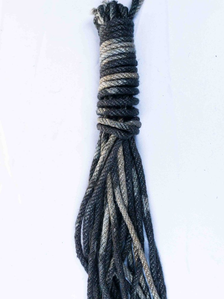 Shades of Gray multicolor hand-dyed jute rope