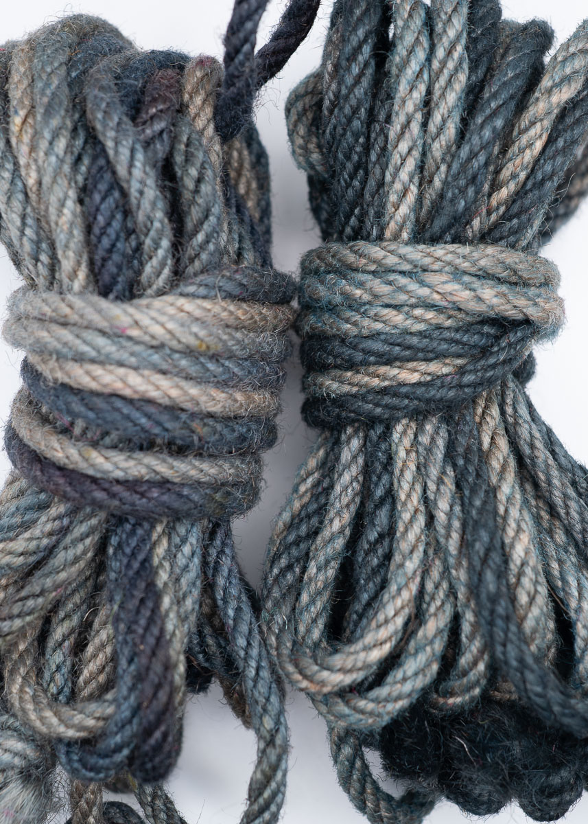 Storm Grays multicolor hand-dyed jute rope
