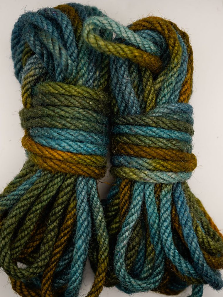 Teal & Olive multicolor hand-dyed jute rope
