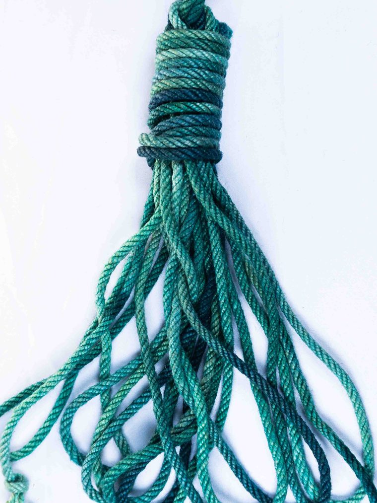 Teal & Sea Green multicolor hand-dyed jute rope