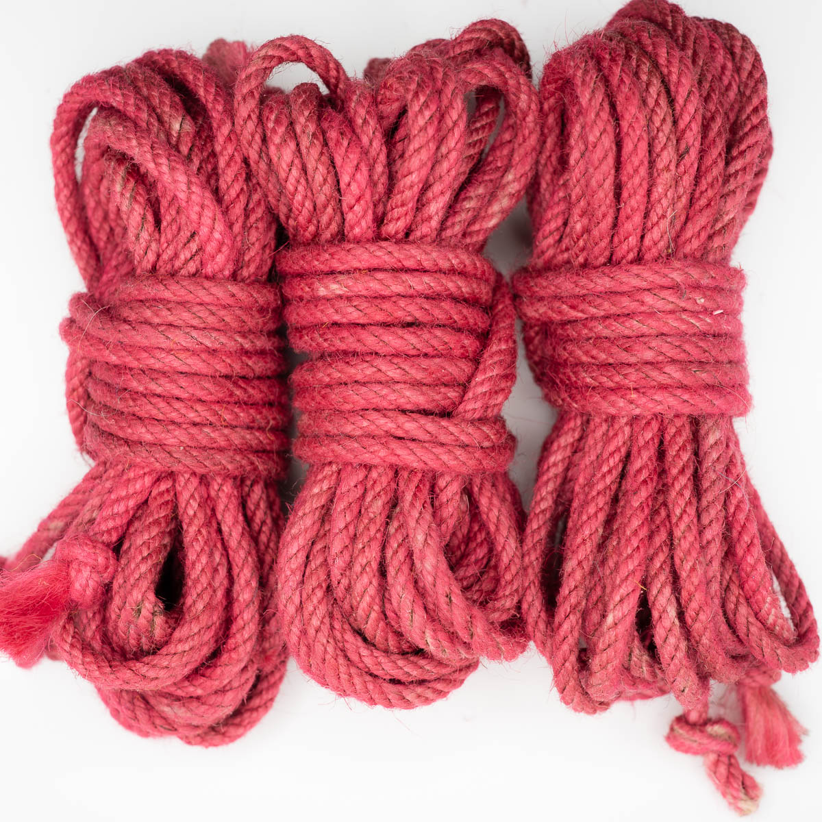 Deep Coral hand-dyed jute rope