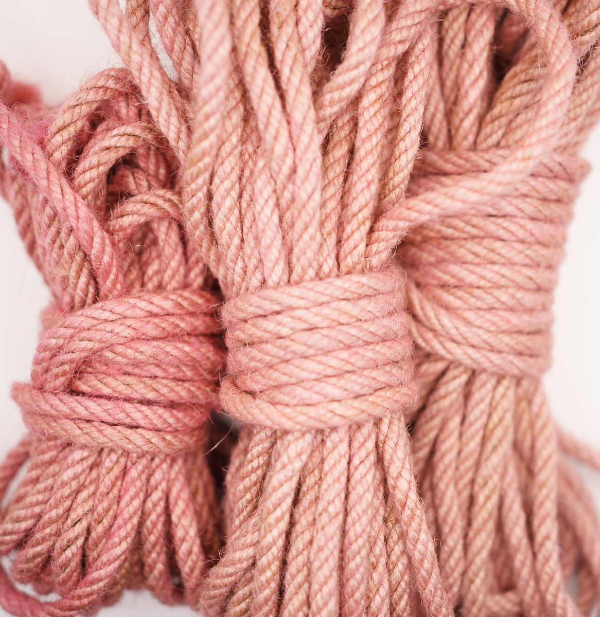 Dusty Rose hand-dyed jute rope