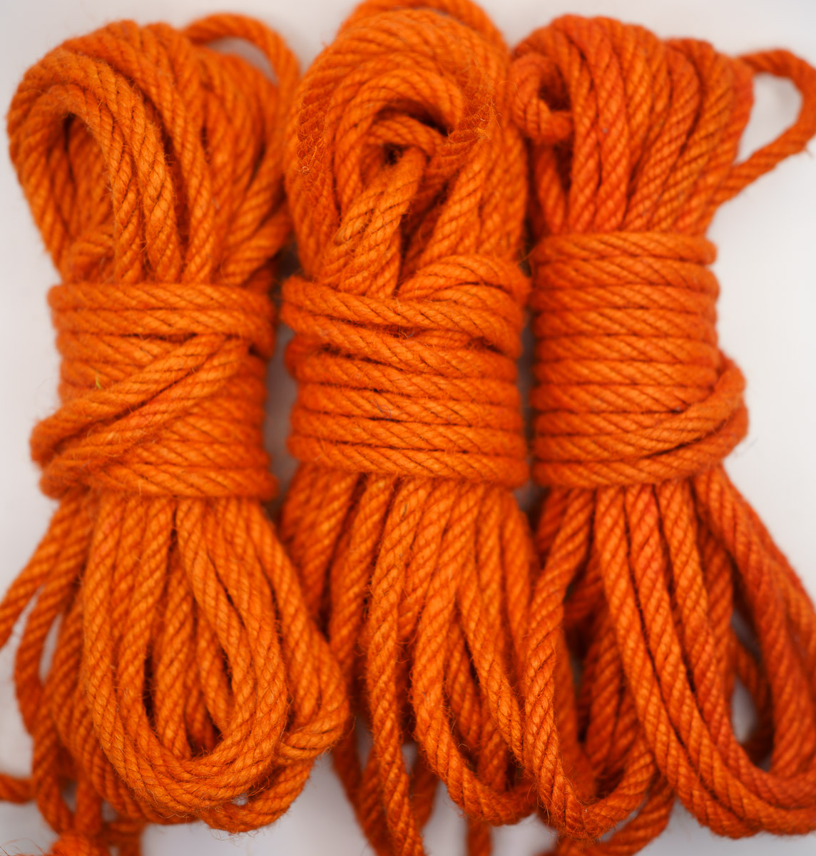 Orange hand-dyed jute rope