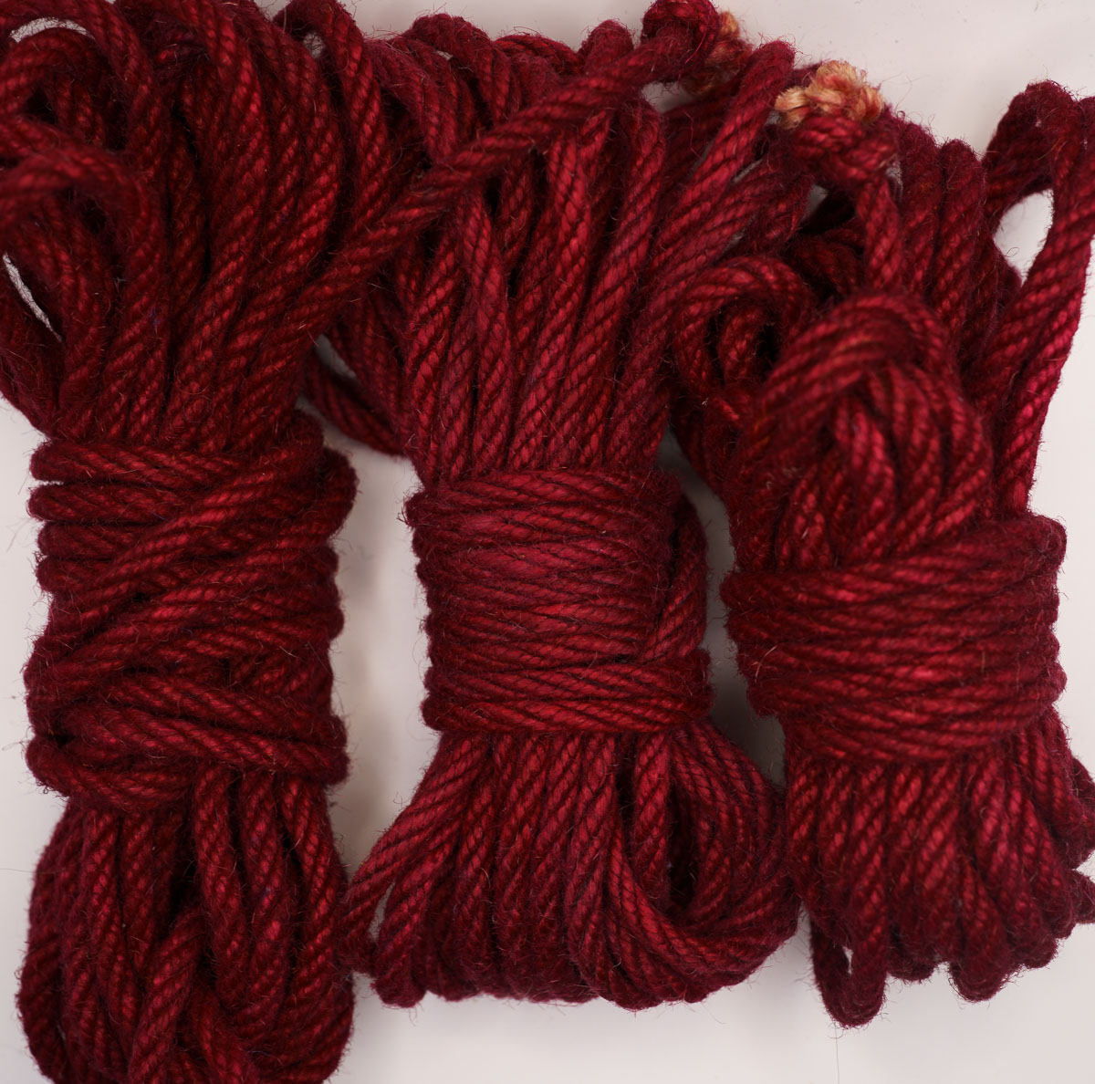 Oxblood hand-dyed jute rope