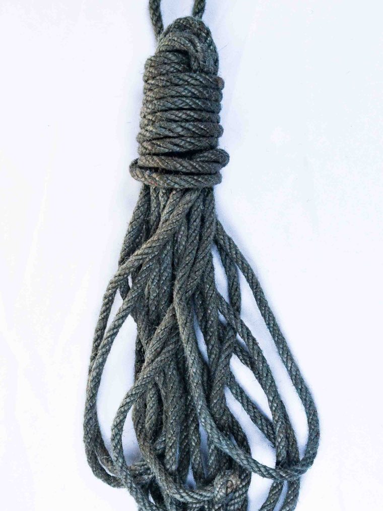 Pewter hand-dyed jute rope