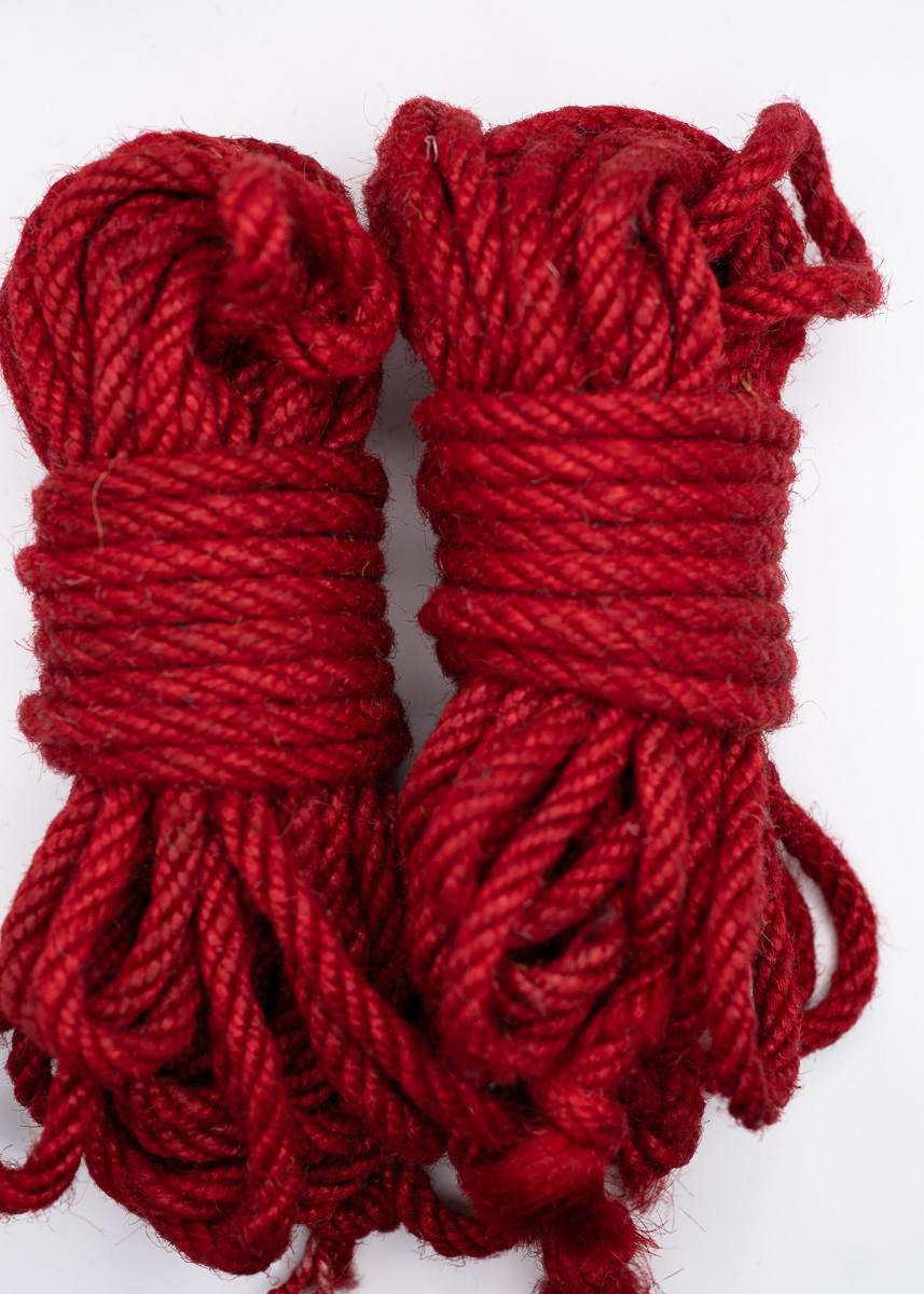 Red hand-dyed jute rope